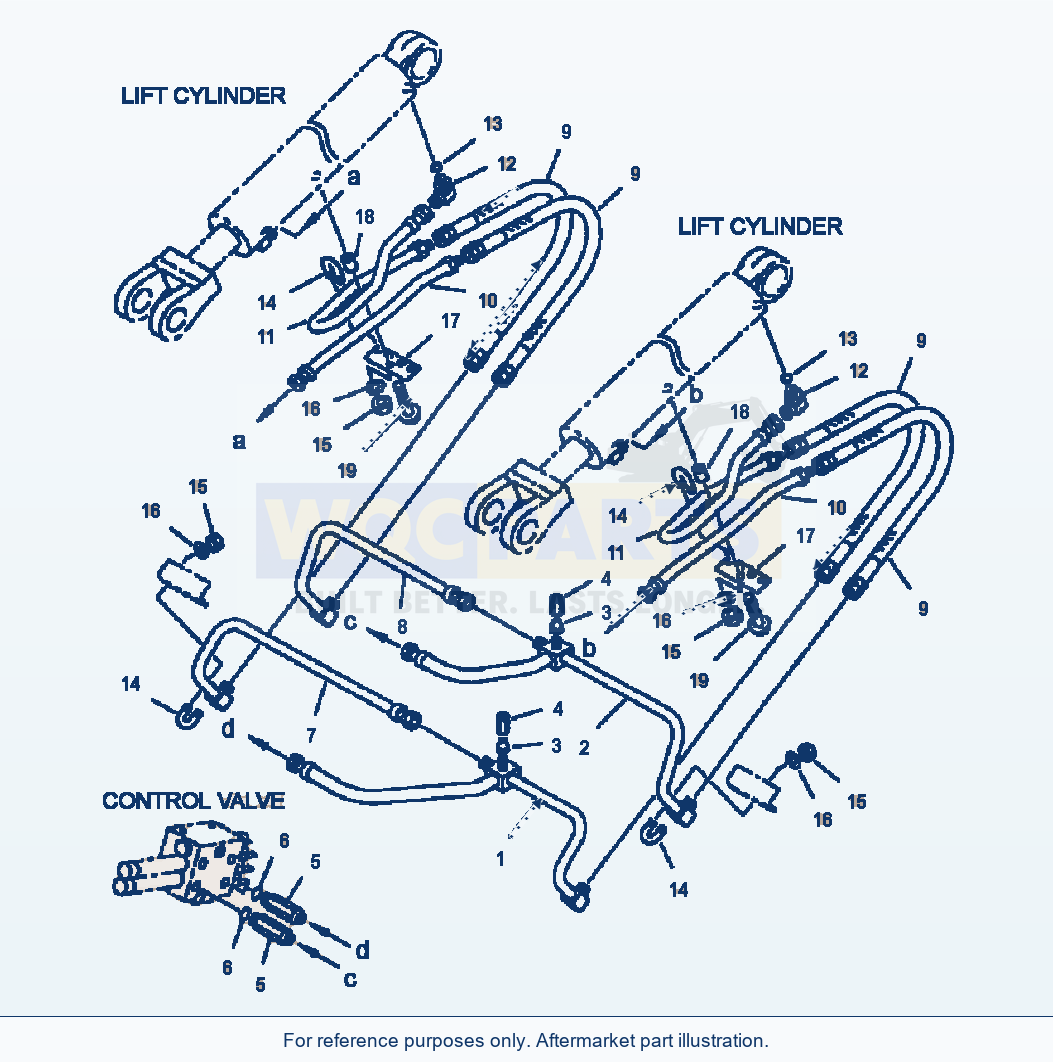 Komatsu WA250PT-3MC Hydraulic Piping - Lift Cylinder Line parts diagram