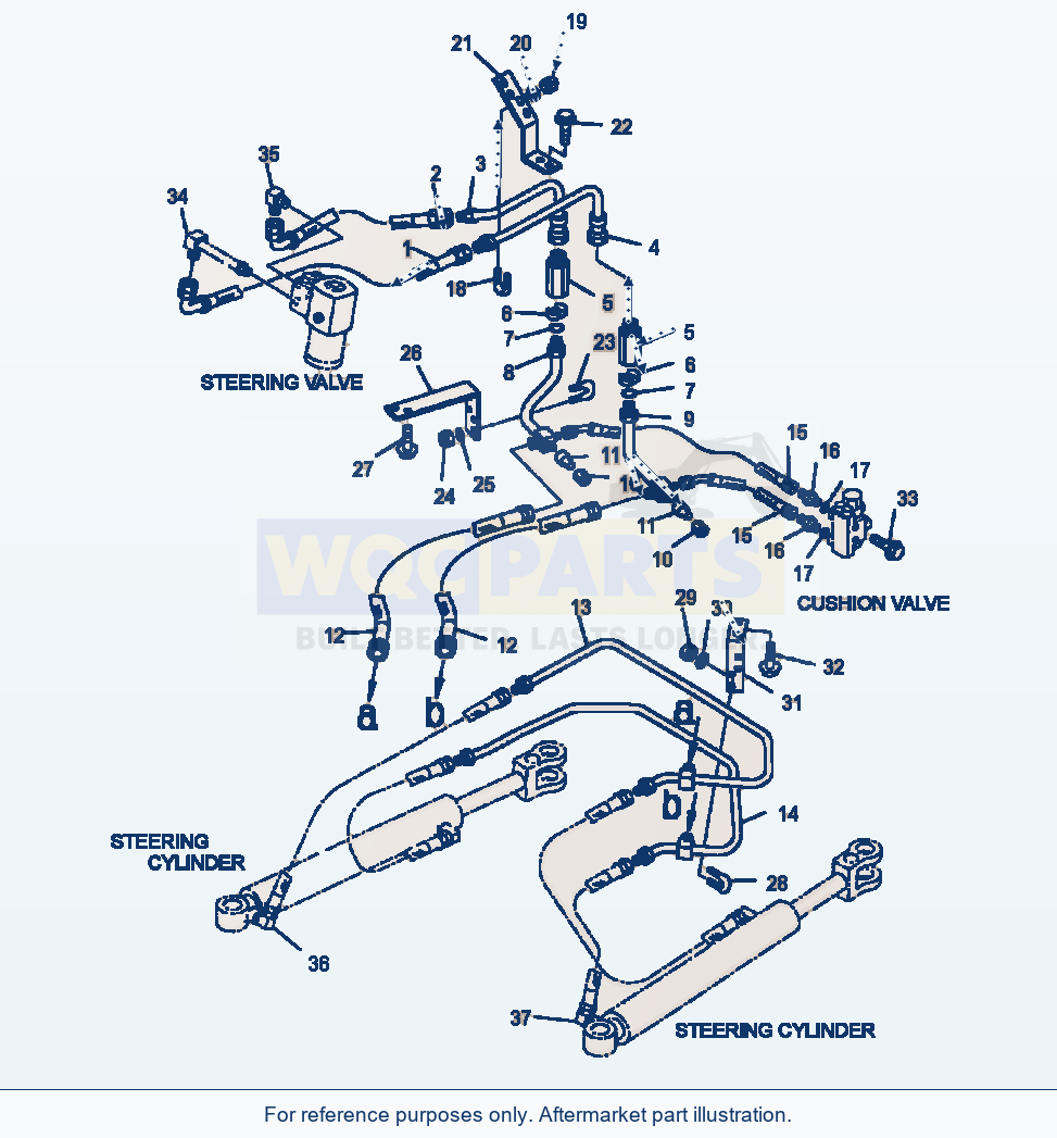 Komatsu WA250PT-3MC Steering Line - Piping And Mounting parts diagram