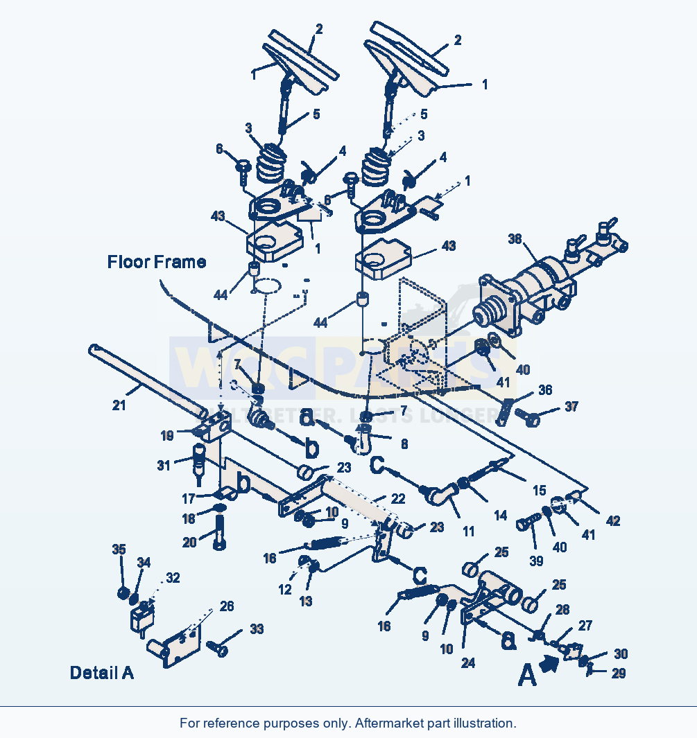 Komatsu WA250PT-3MC Brake Control - Linkage parts diagram