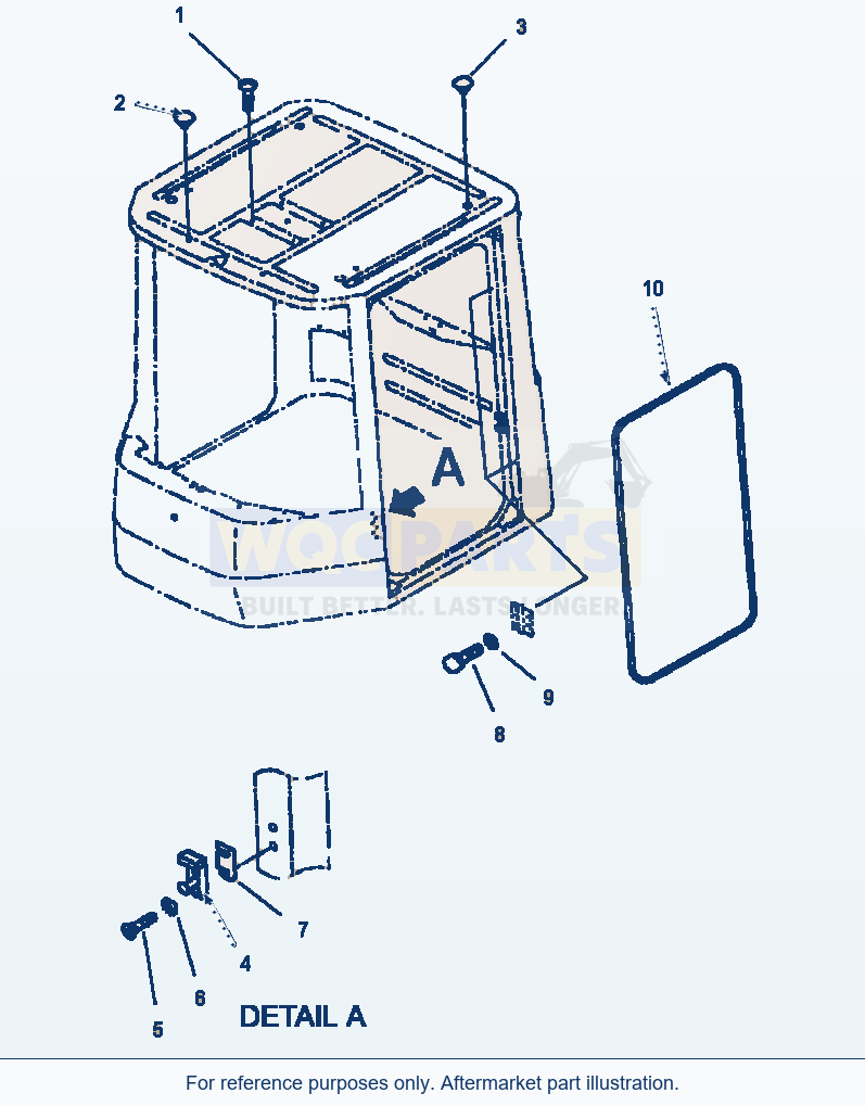 Komatsu WA250PT-3MC Operator Cab - Cap And Door Lock parts diagram