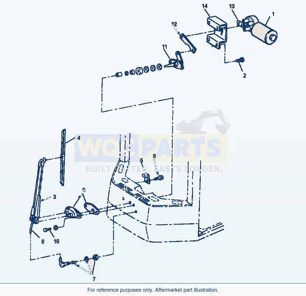 Komatsu WA250PT-3MC Operator Cab - Front Wiper parts diagram