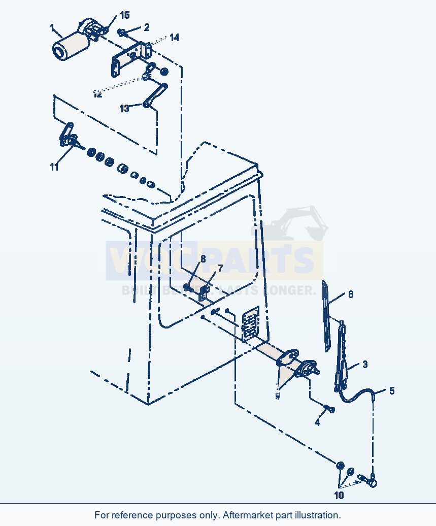 Komatsu WA250PT-3MC Operator Cab - Rear Wiper parts diagram