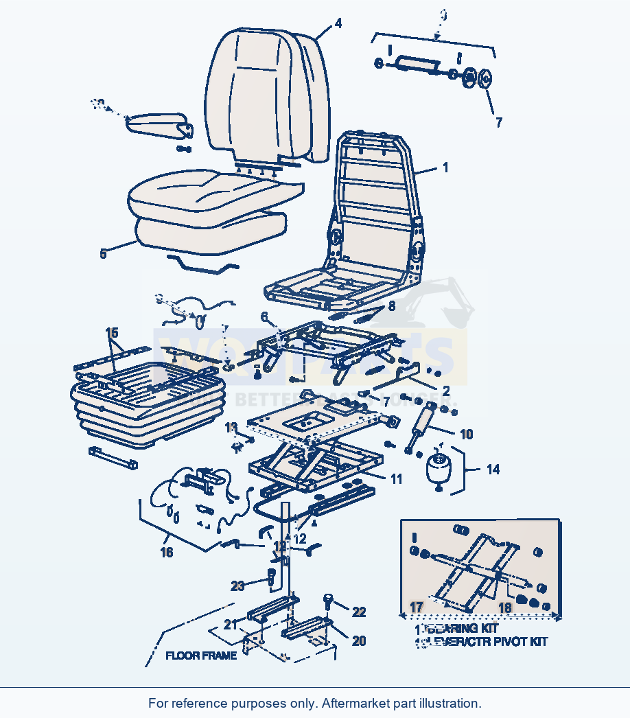 Komatsu WA250PT-3MC Operator Seat - Air Ride parts diagram