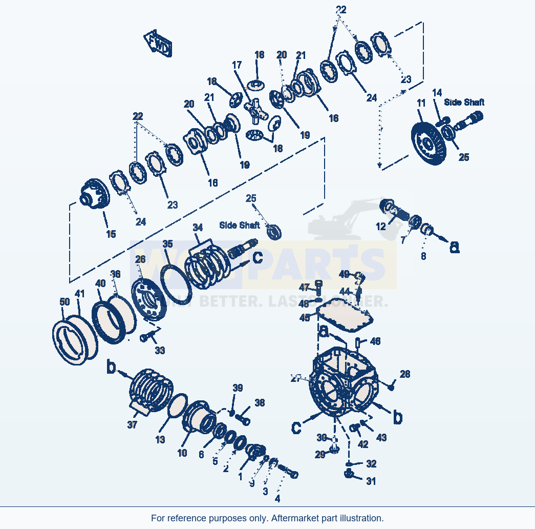 Komatsu WA250PT-3MC Front Axle - Limited Slip Differential parts diagram