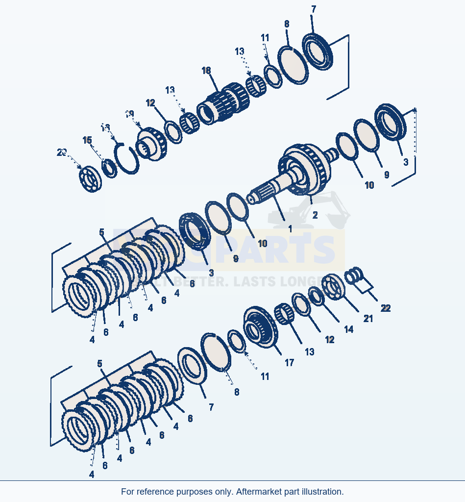 Komatsu WA250PT-3MC Transmission - 1St And 3Rd Clutch parts diagram