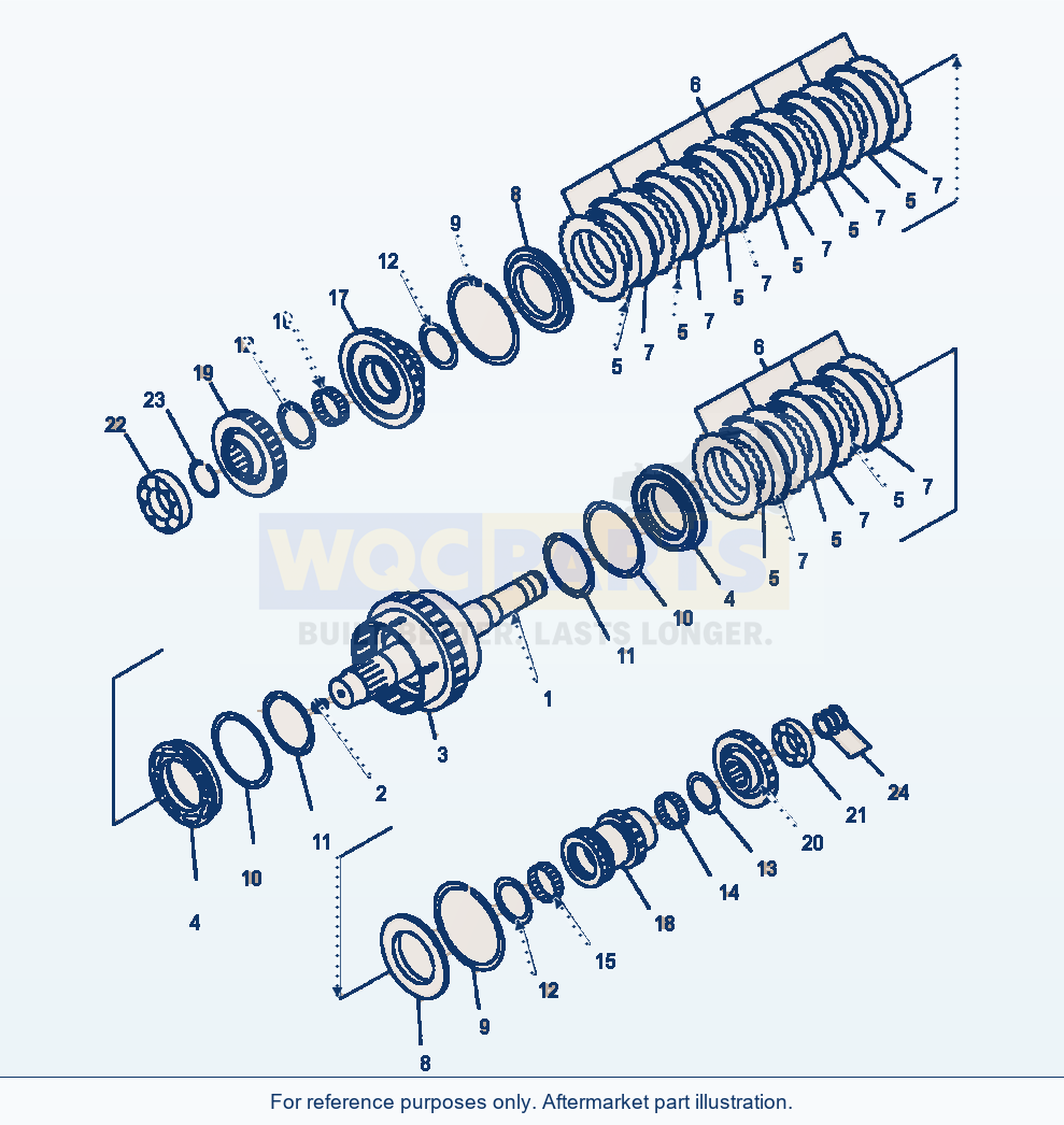 Komatsu WA250PT-3MC Transmission - 2Nd And 4Th Clutch parts diagram