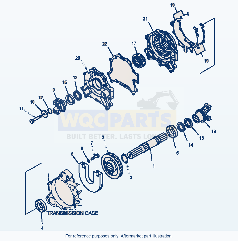 Komatsu WA250PT-3MC Transmission - Output Shaft parts diagram