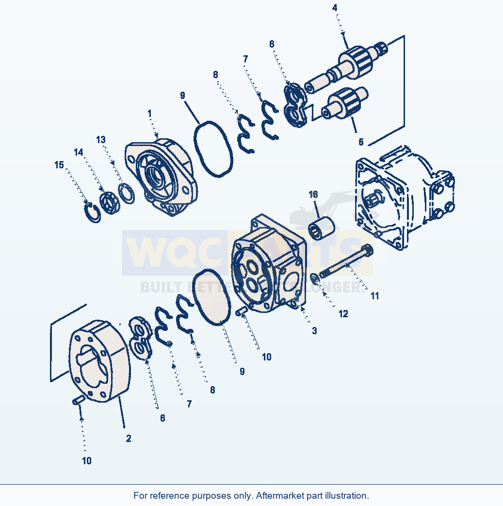 Komatsu WA250PT-3MC Transmission Pump - Front parts diagram