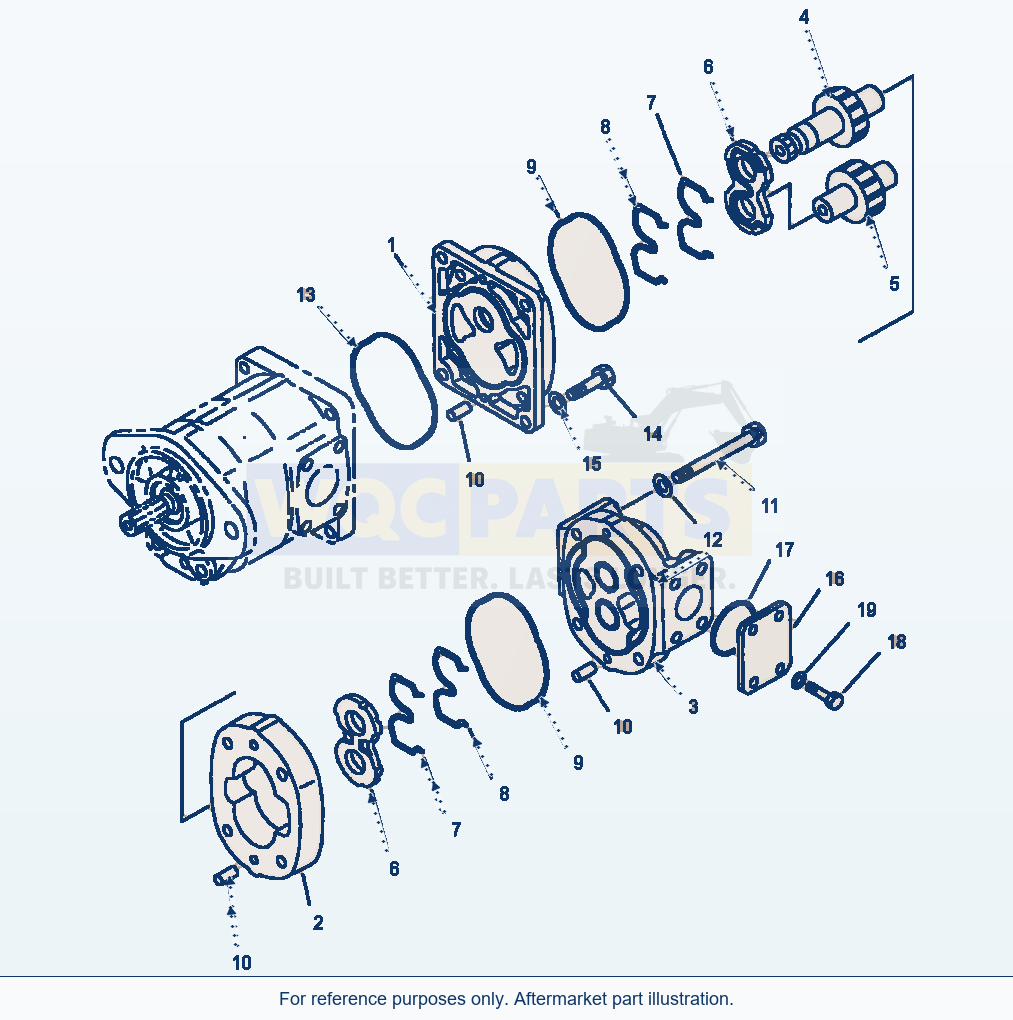 Komatsu WA250PT-3MC Transmission Pump - Rear parts diagram
