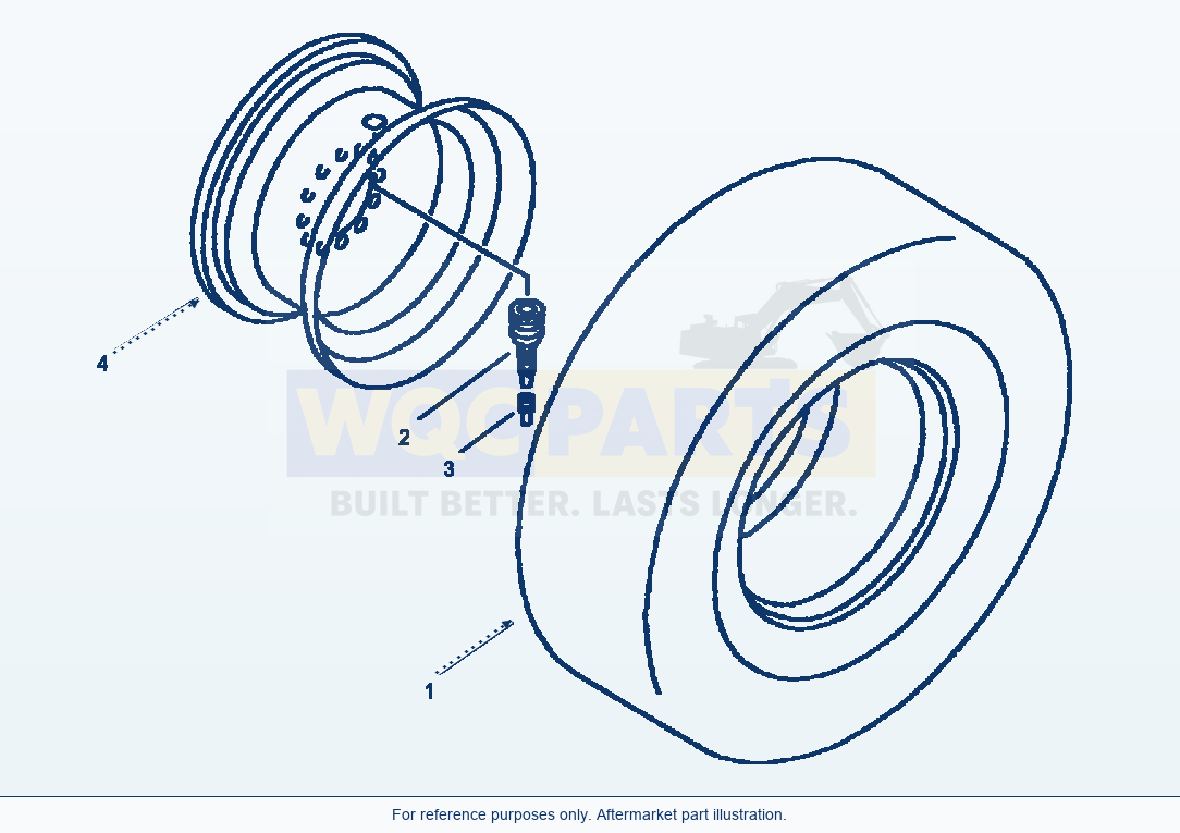Komatsu WA250PT-3MC Tires And Rims - 17.5 X 25 Wheels parts diagram