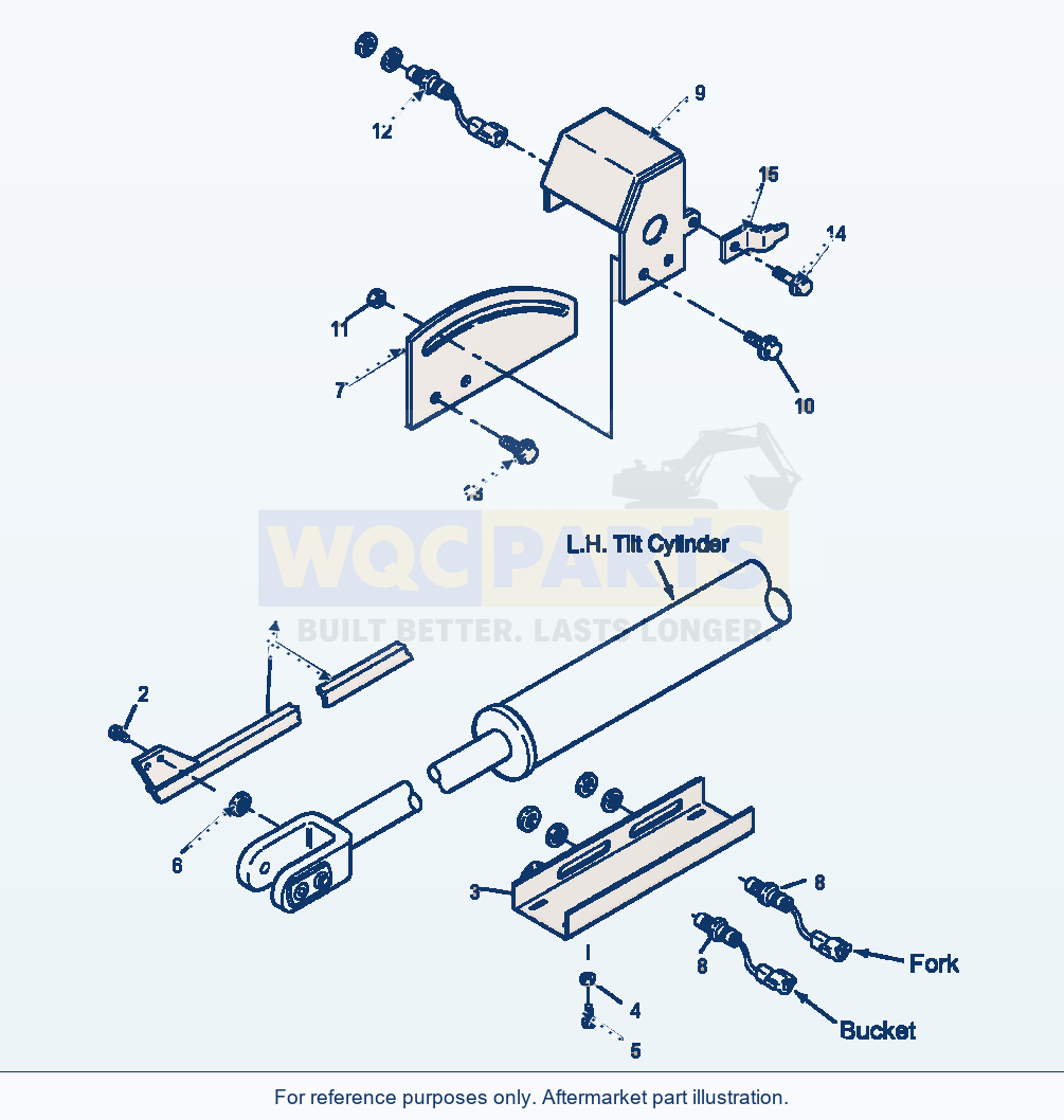 Komatsu WA250PT-3MC Bucket/Fork Positioner parts diagram