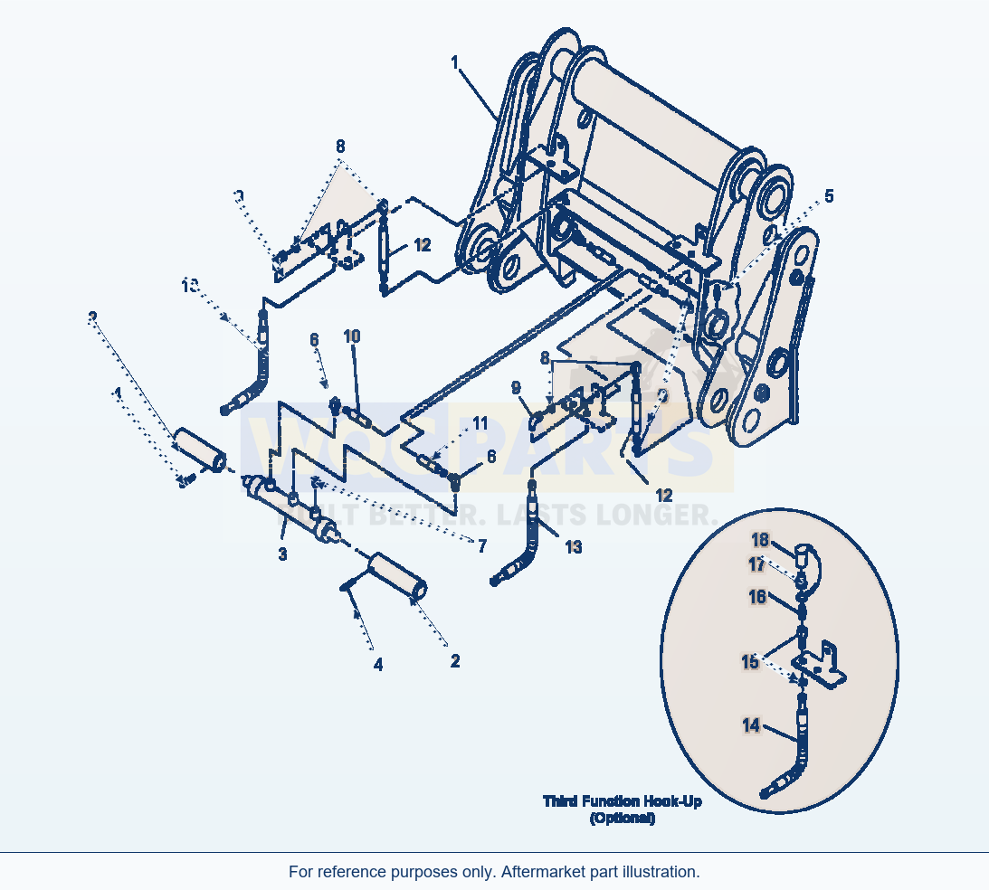 Komatsu WA250PT-3MC Hydraulic Coupler - Parallel Lift parts diagram