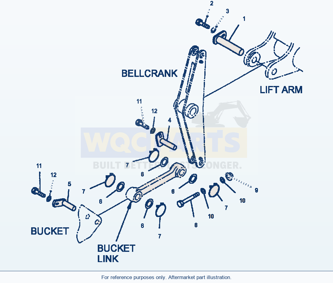Komatsu WA250PT-3MC Lift Arm And Bellcrank - Mounting parts diagram