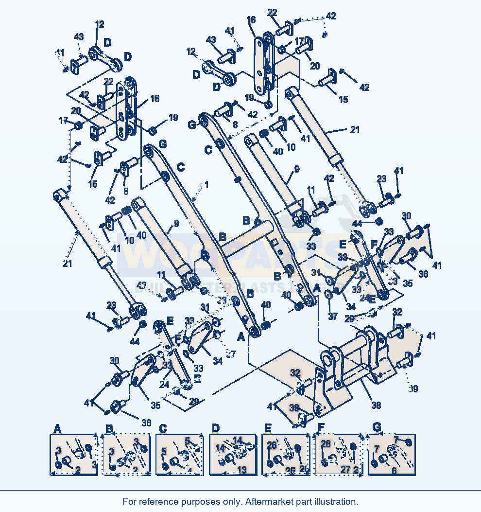 Komatsu WA250PT-3MC Lift Arm Parallel Lift Linkage parts diagram
