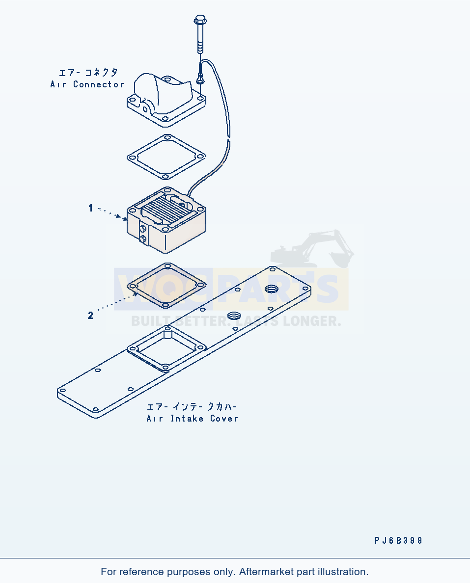 Komatsu WA250PT-5 Air Intake Heater Serial H60051 - UP parts diagram
