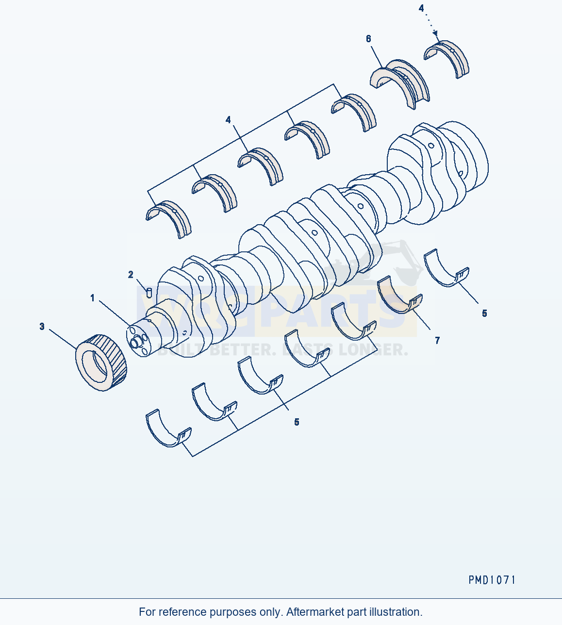 Komatsu WA250PT-5 Crankshaft Serial H60051 - UP parts diagram