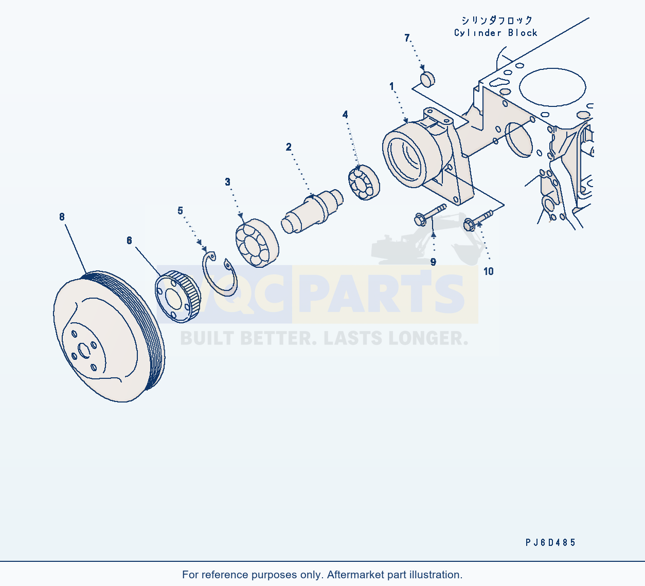 Komatsu WA250PT-5 Fan Drive Pulley parts diagram
