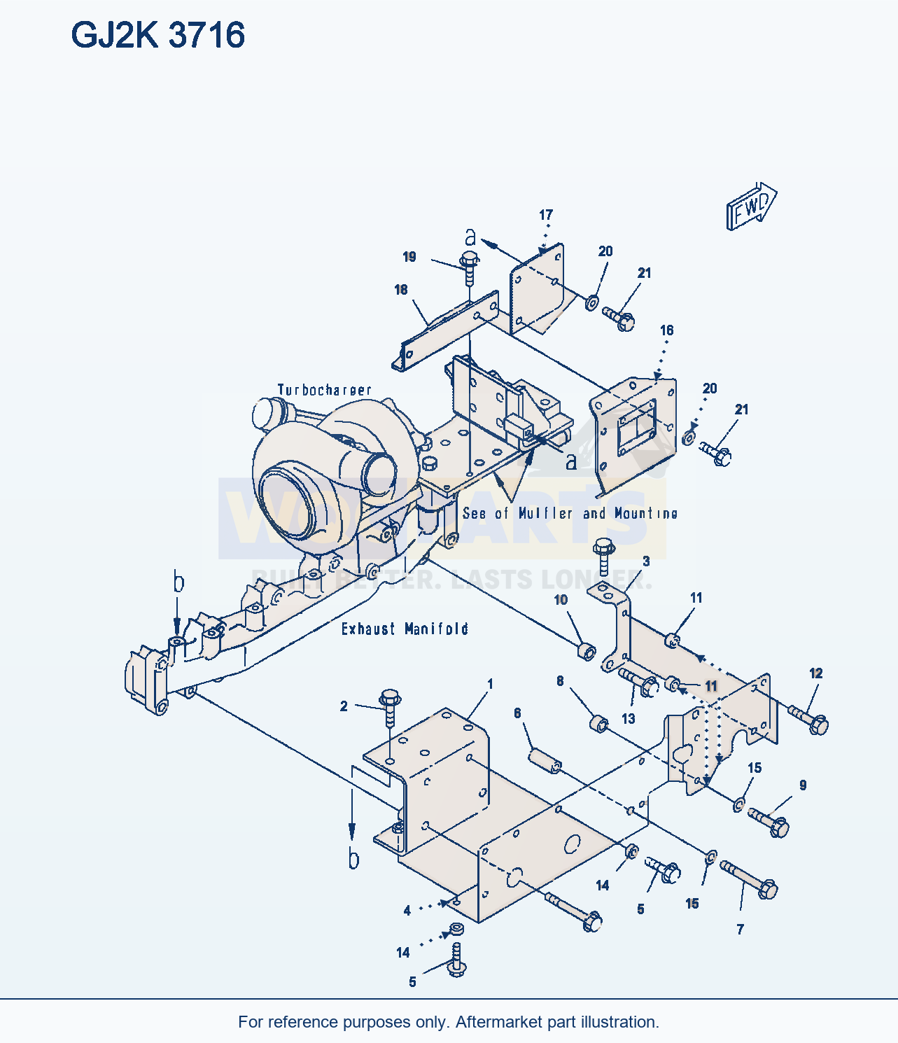 Komatsu WA250PT-5 Heat Shield parts diagram