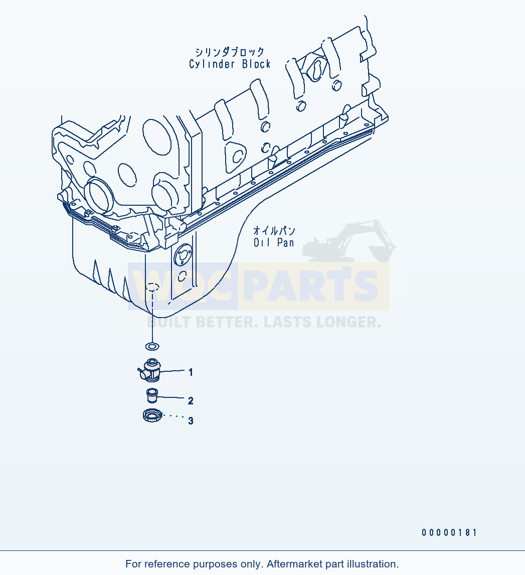 Komatsu WA250PT-5 Oil Pan Drain parts diagram