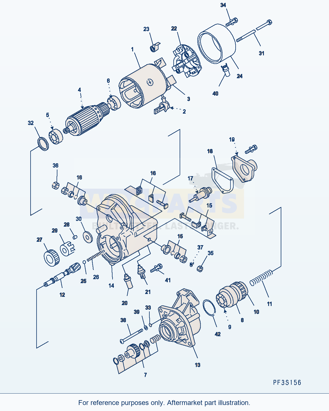 Komatsu WA250PT-5 Starting Motor (4.5Kw) (Inner Parts) parts diagram