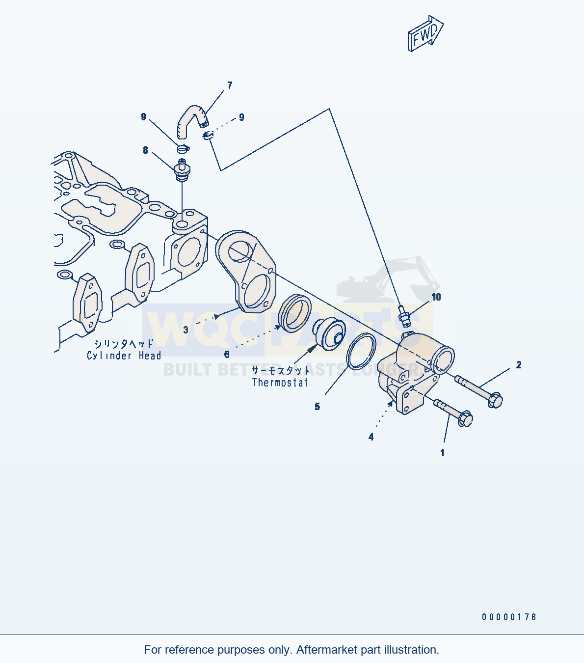 Komatsu WA250PT-5 Thermostat Housing parts diagram