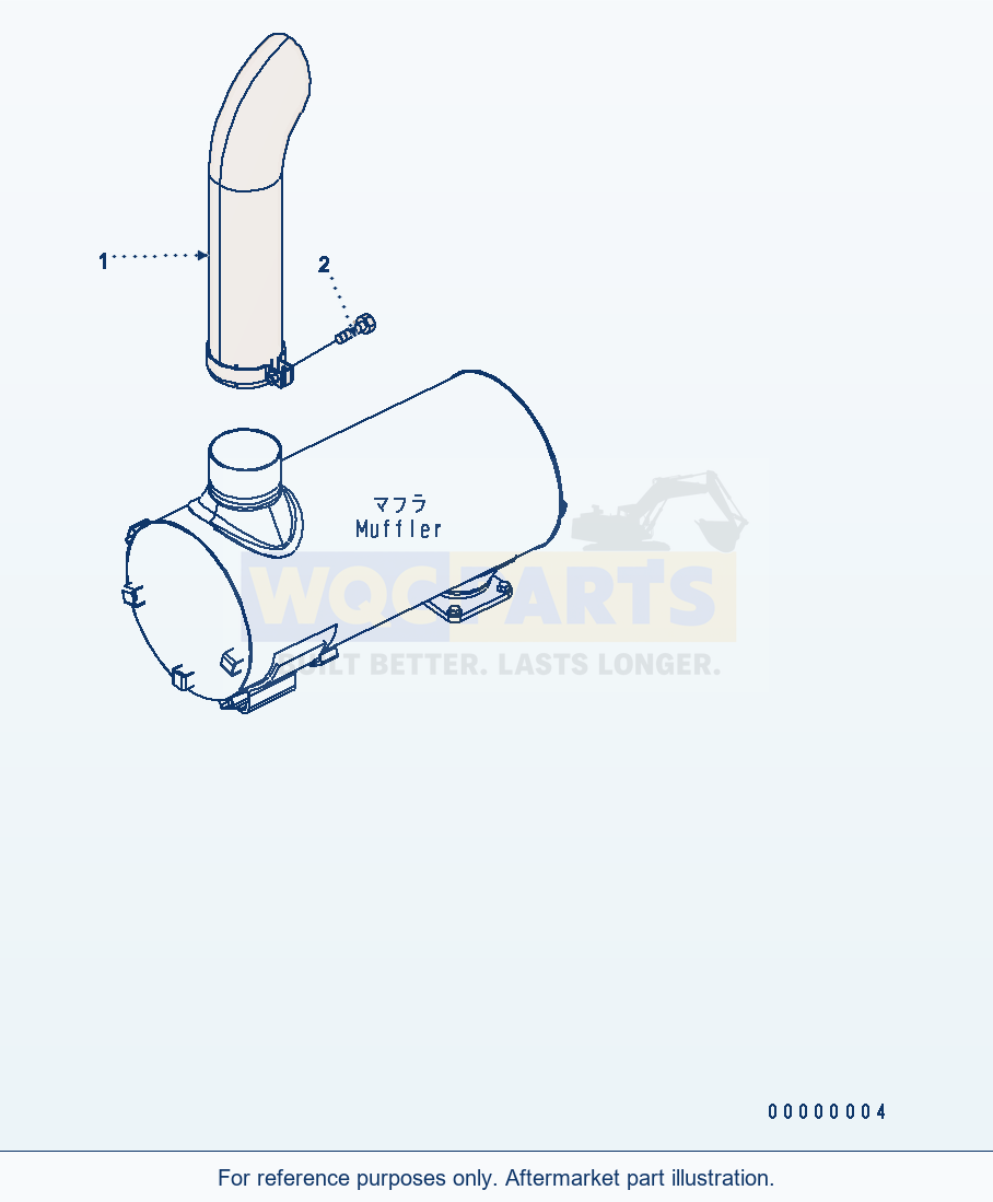 Komatsu WA250PT-5 Exhaust Pipe parts diagram
