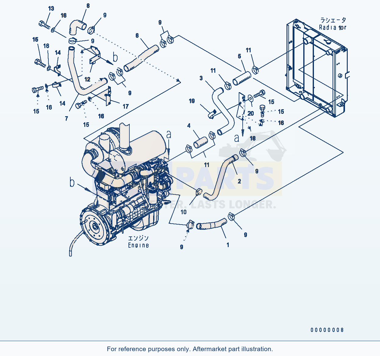 Komatsu WA250PT-5 Cooling Line Serial H60051 - UP parts diagram