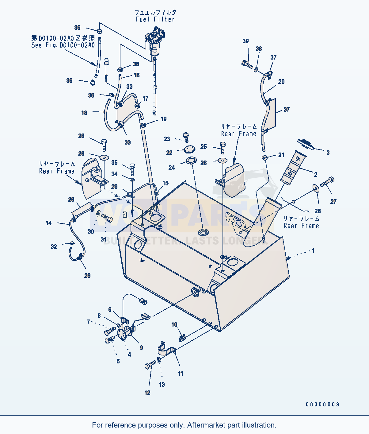 Komatsu WA250PT-5 Fuel Tank Serial H60051 - UP parts diagram