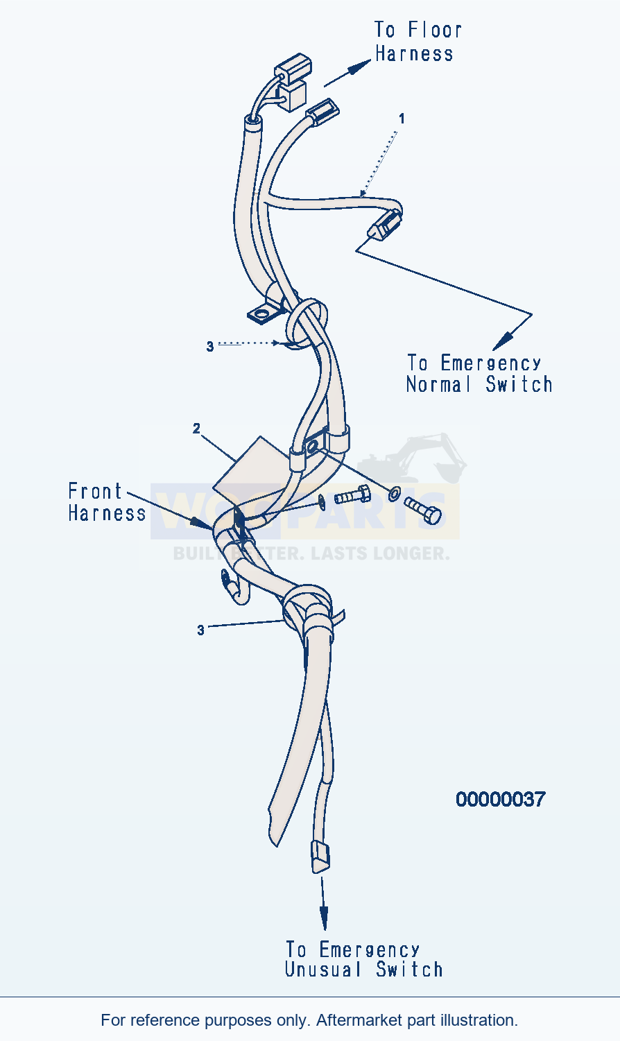 Komatsu WA250PT-5 Emergency Steering Harness Serial H60051 - UP parts diagram