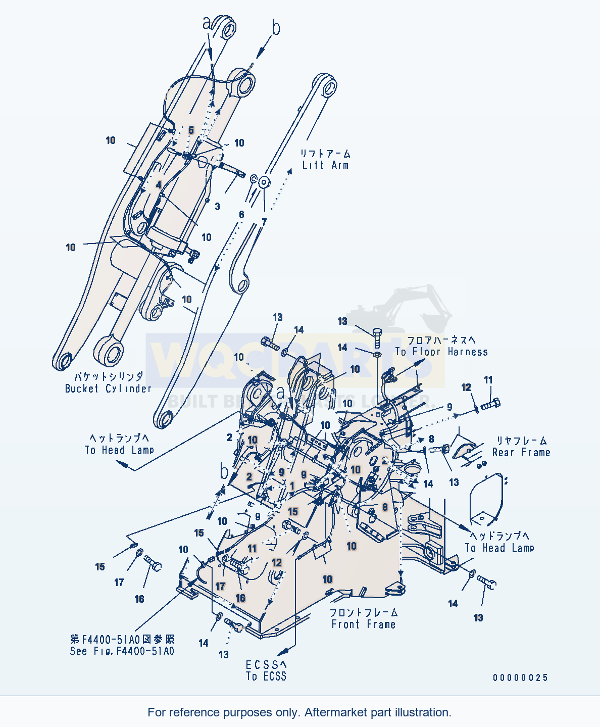 Komatsu WA250PT-5 Front Harness Serial H60051 - UP parts diagram