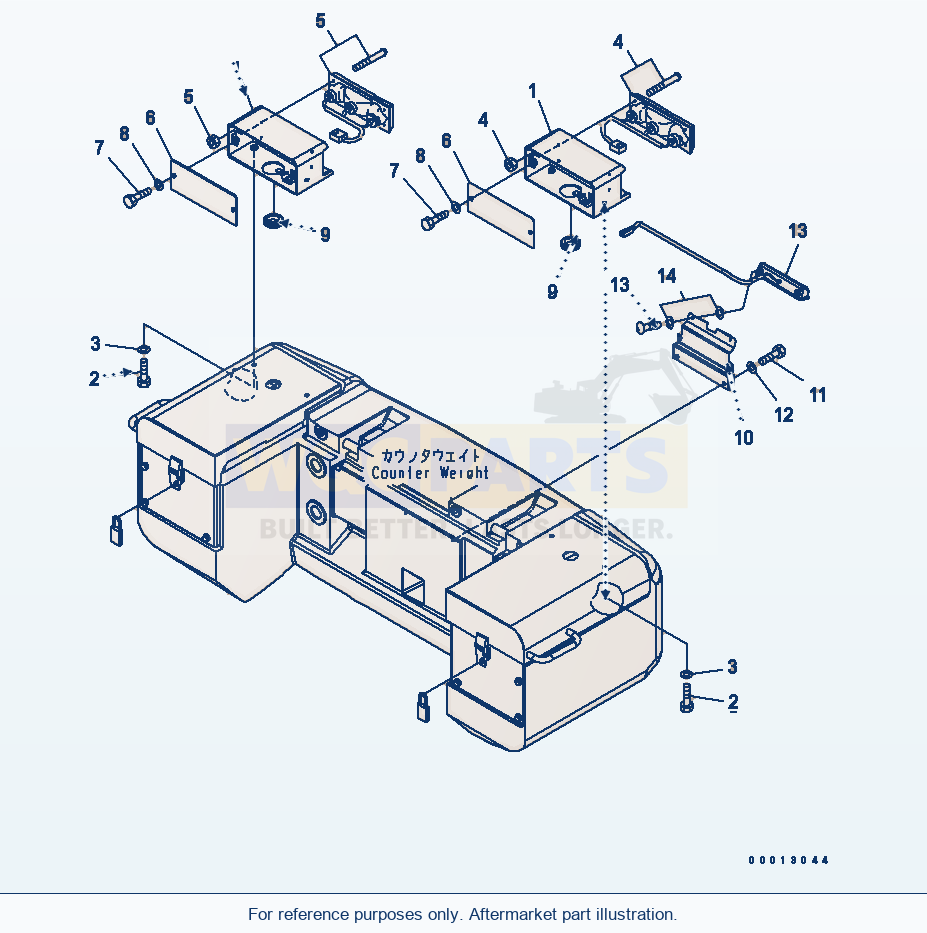 Komatsu WA250PT-5 Rear Combination Lamp And Number Plate parts diagram