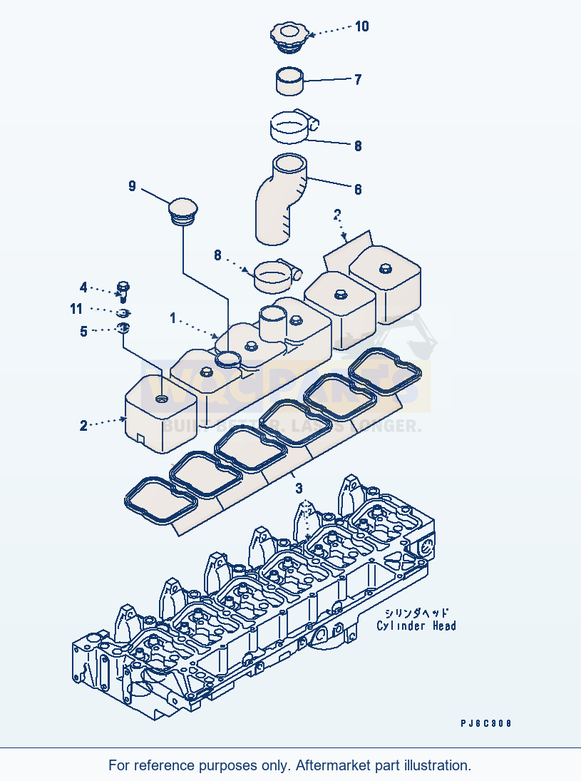 Komatsu WA250PT-5 Head Cover(#26484837-) parts diagram
