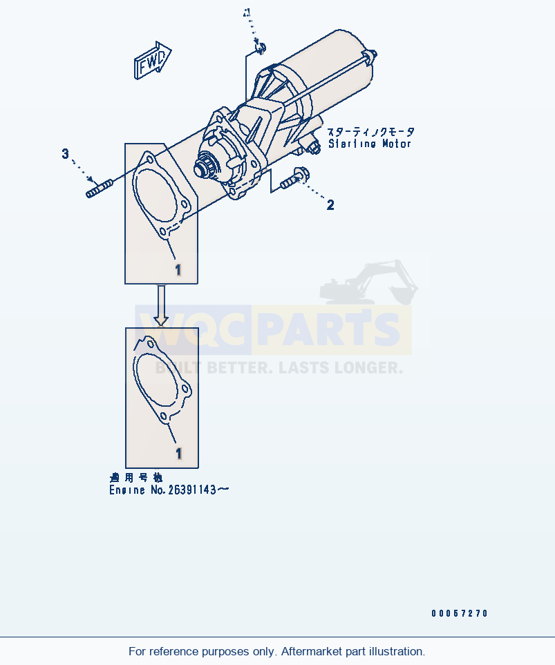 Komatsu WA250PT-5 Starting Motor Mounting (5.5Kw) parts diagram