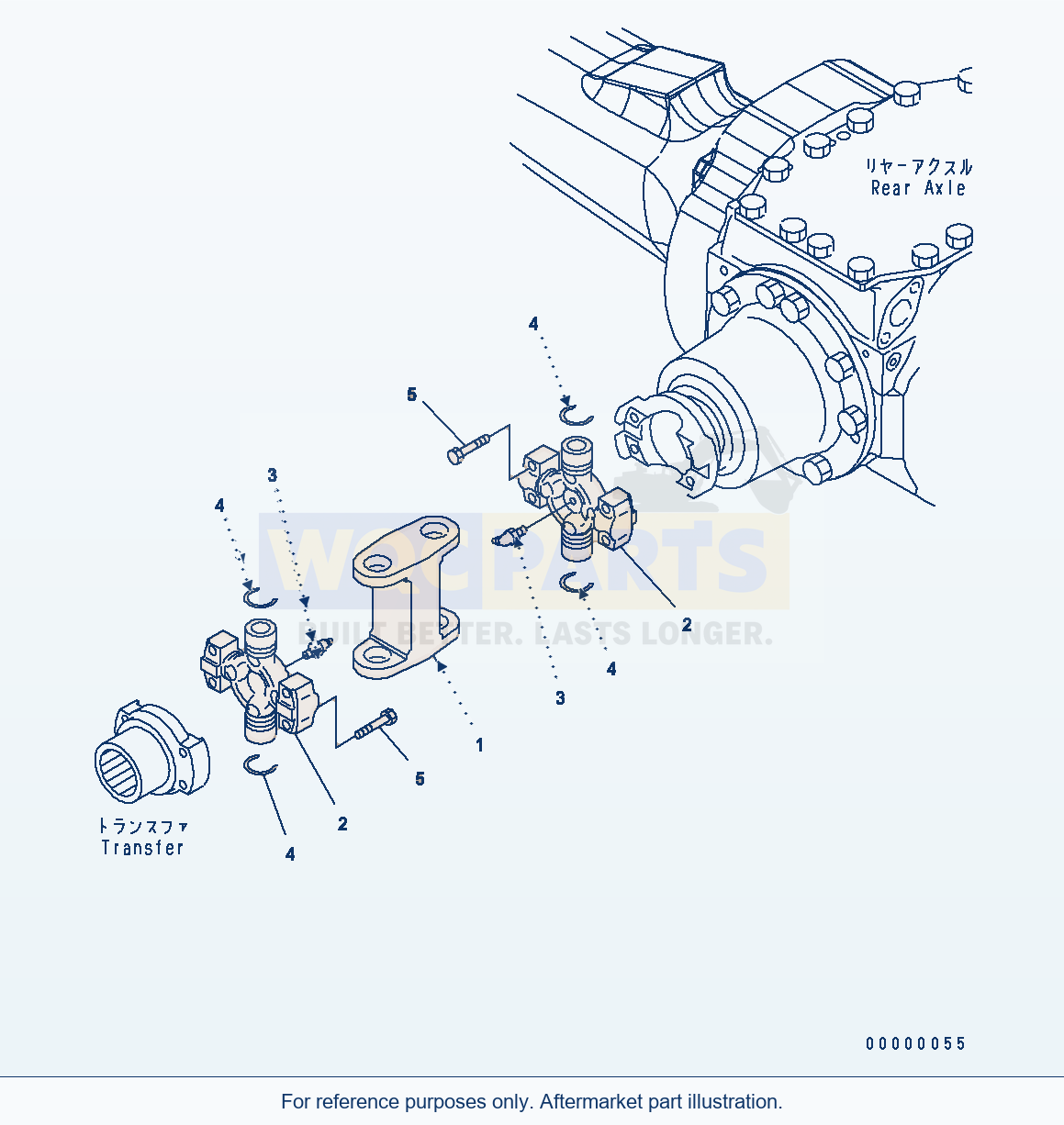 Komatsu WA250PT-5 Drive Shaft (Rear) Serial H60051 - UP parts diagram