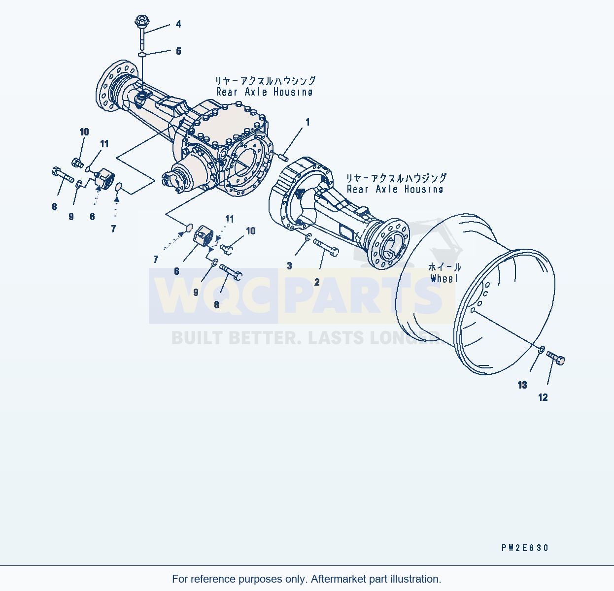 Komatsu WA250PT-5 Rear Axle (Mounting Parts And Valve) parts diagram