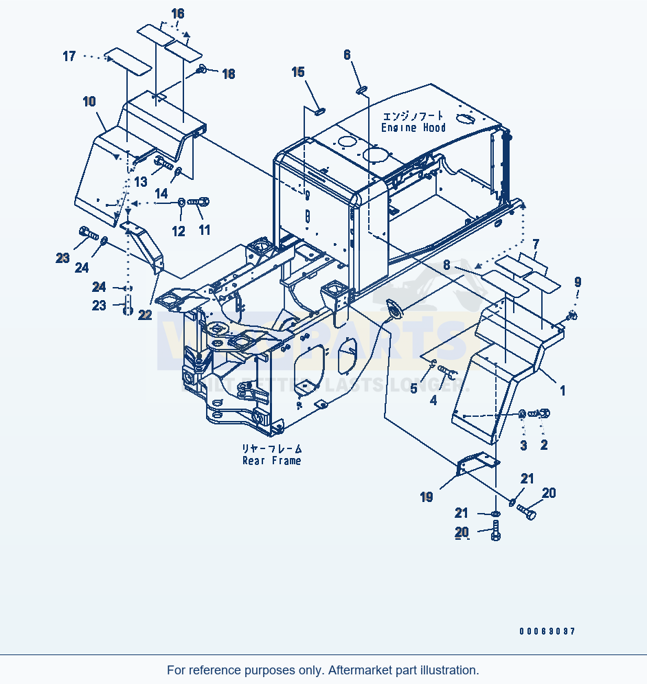 Komatsu WA250PT-5 Rear Fender(#72452-) parts diagram