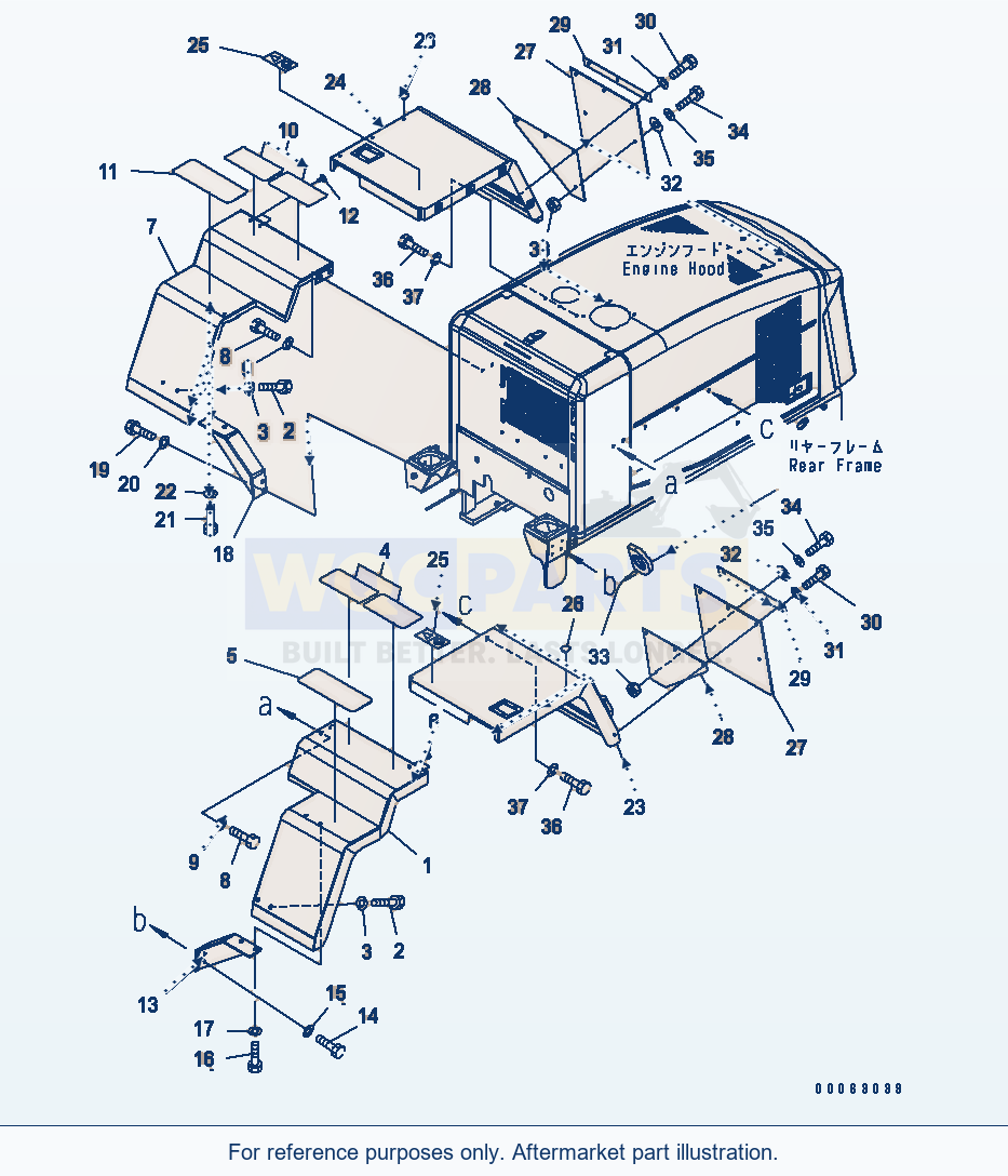 Komatsu WA250PT-5 Rear Fender (With Full Fender)(#70001-72451) parts diagram