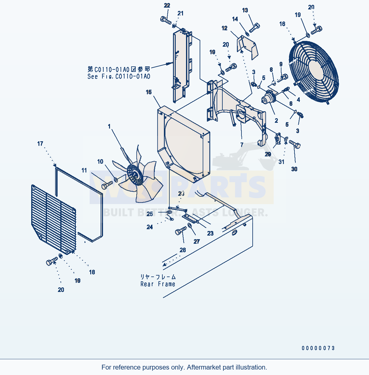 Komatsu WA250PT-5 Fan Drive Serial H60051 - UP parts diagram