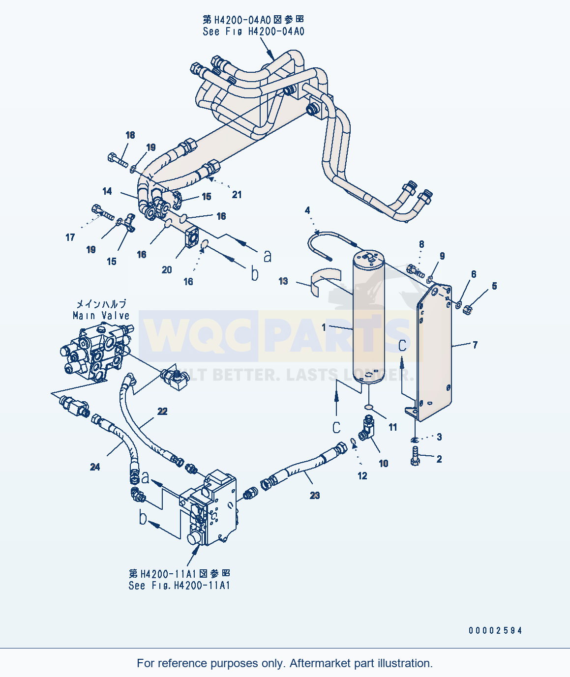Komatsu WA250PT-5 Hydraulic Piping (E.C.S.S Accumlator) parts diagram