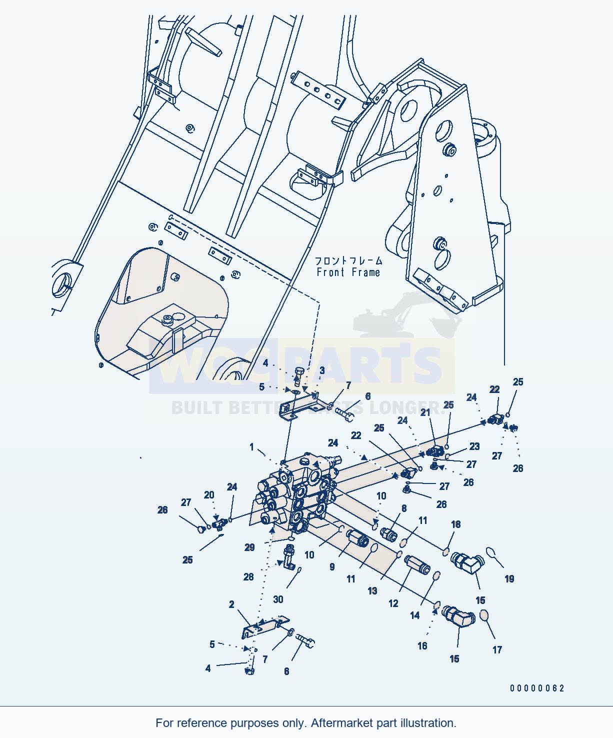 Komatsu WA250PT-5 Main Valve Serial H60051 - UP parts diagram