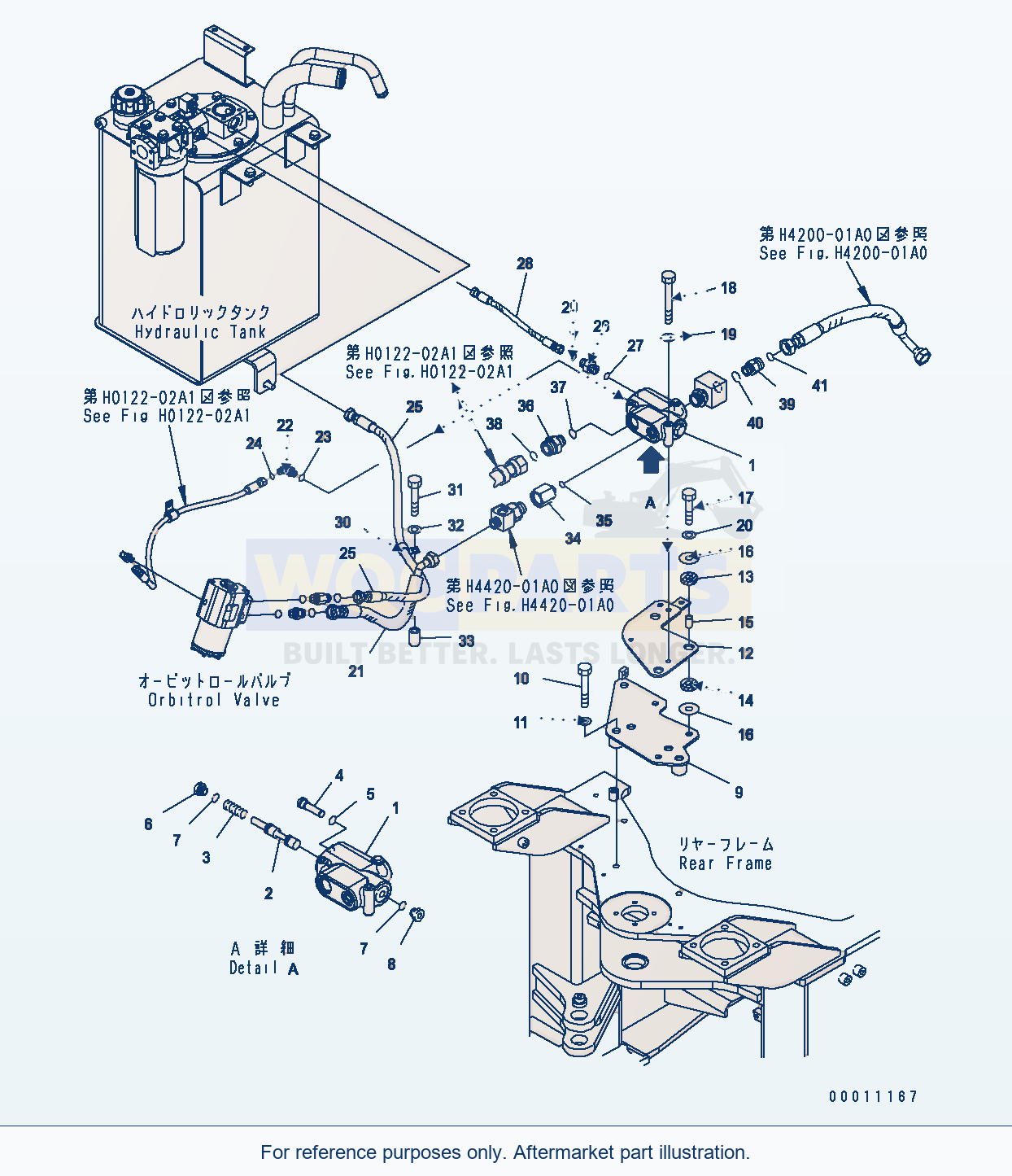 Komatsu WA250PT-5 Steering Valve Serial H60051 - UP parts diagram