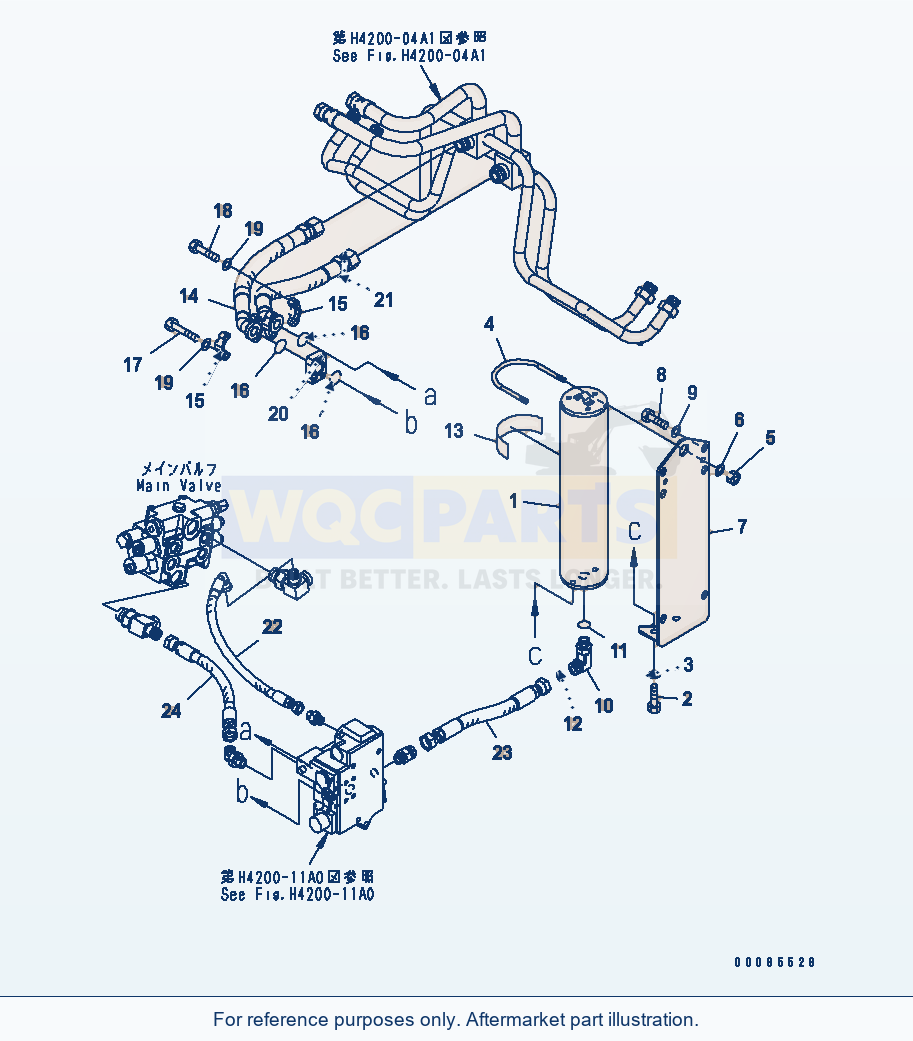 Komatsu WA250PT-5 Hydraulic Piping (E.C.S.S. Accumulator) parts diagram