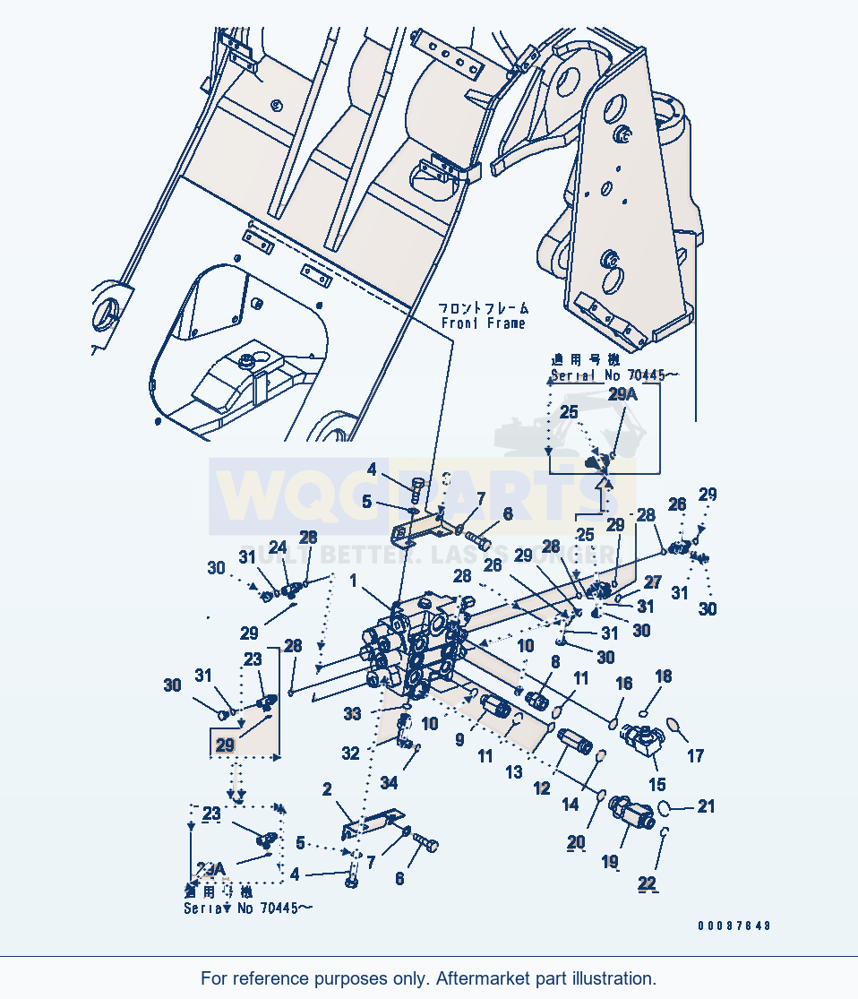 Komatsu WA250PT-5 Main Valve (For E.C.S.S.) parts diagram