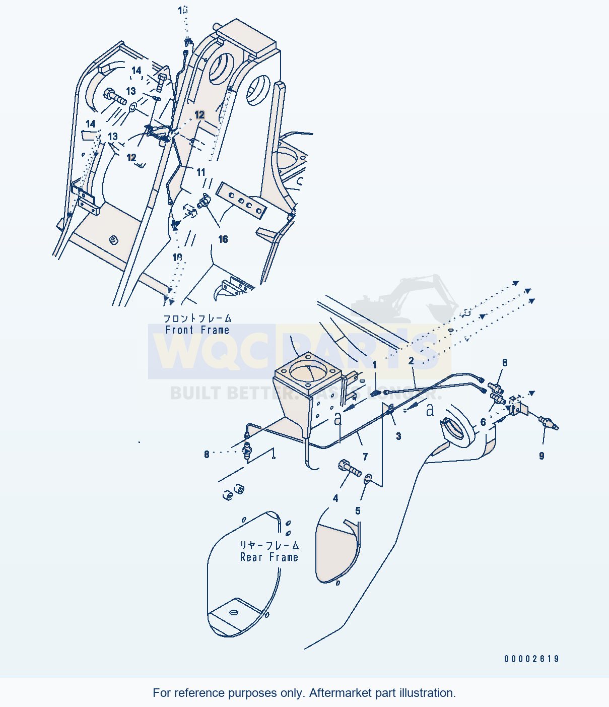 Komatsu WA250PT-5 Remote Grease Serial H60051 - UP parts diagram