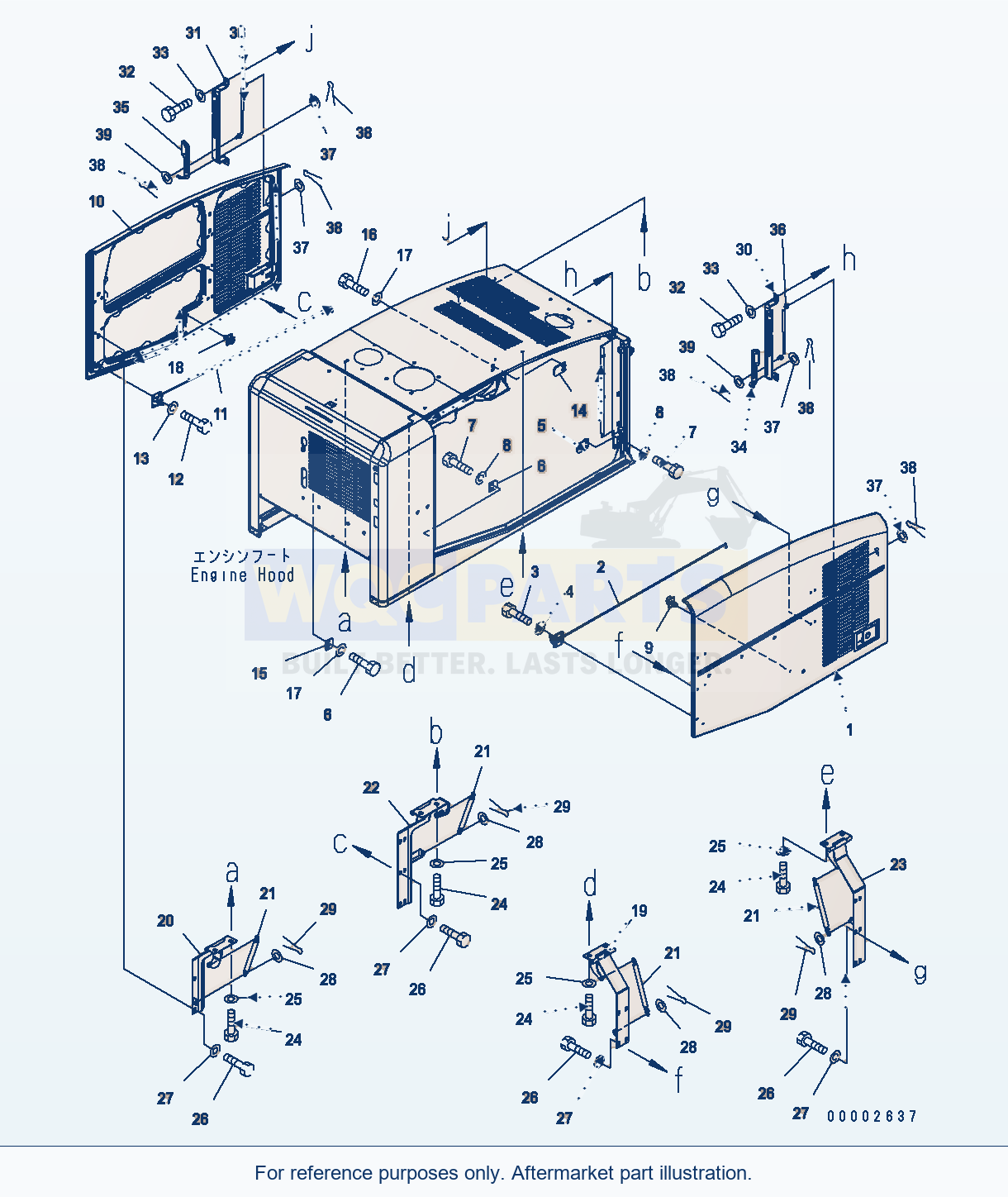 Komatsu WA250PT-5 Hood (Door) Serial H60051 - UP parts diagram