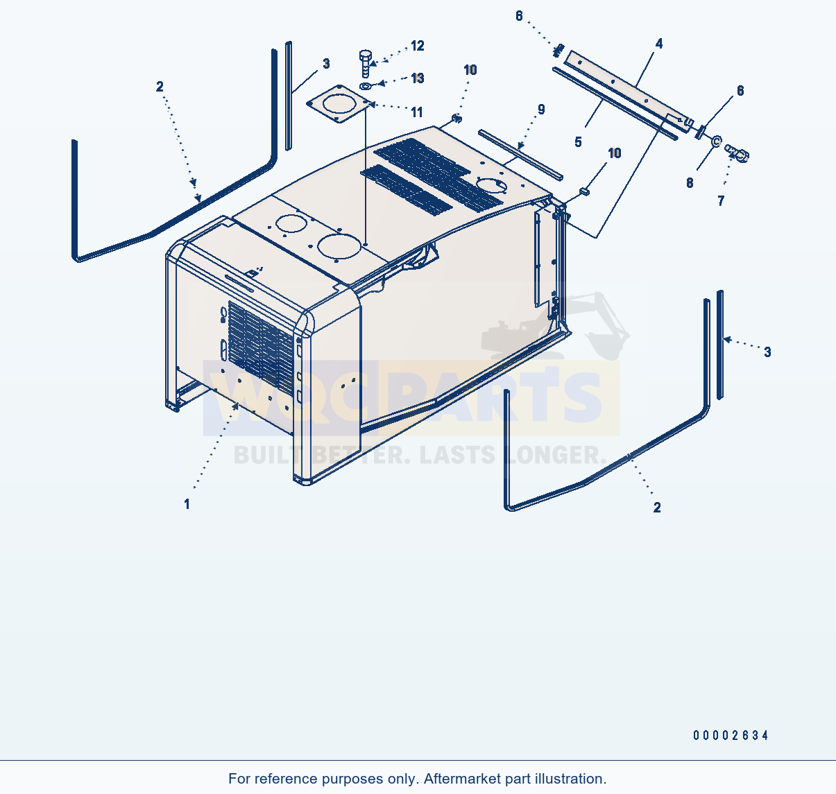 Komatsu WA250PT-5 Hood parts diagram