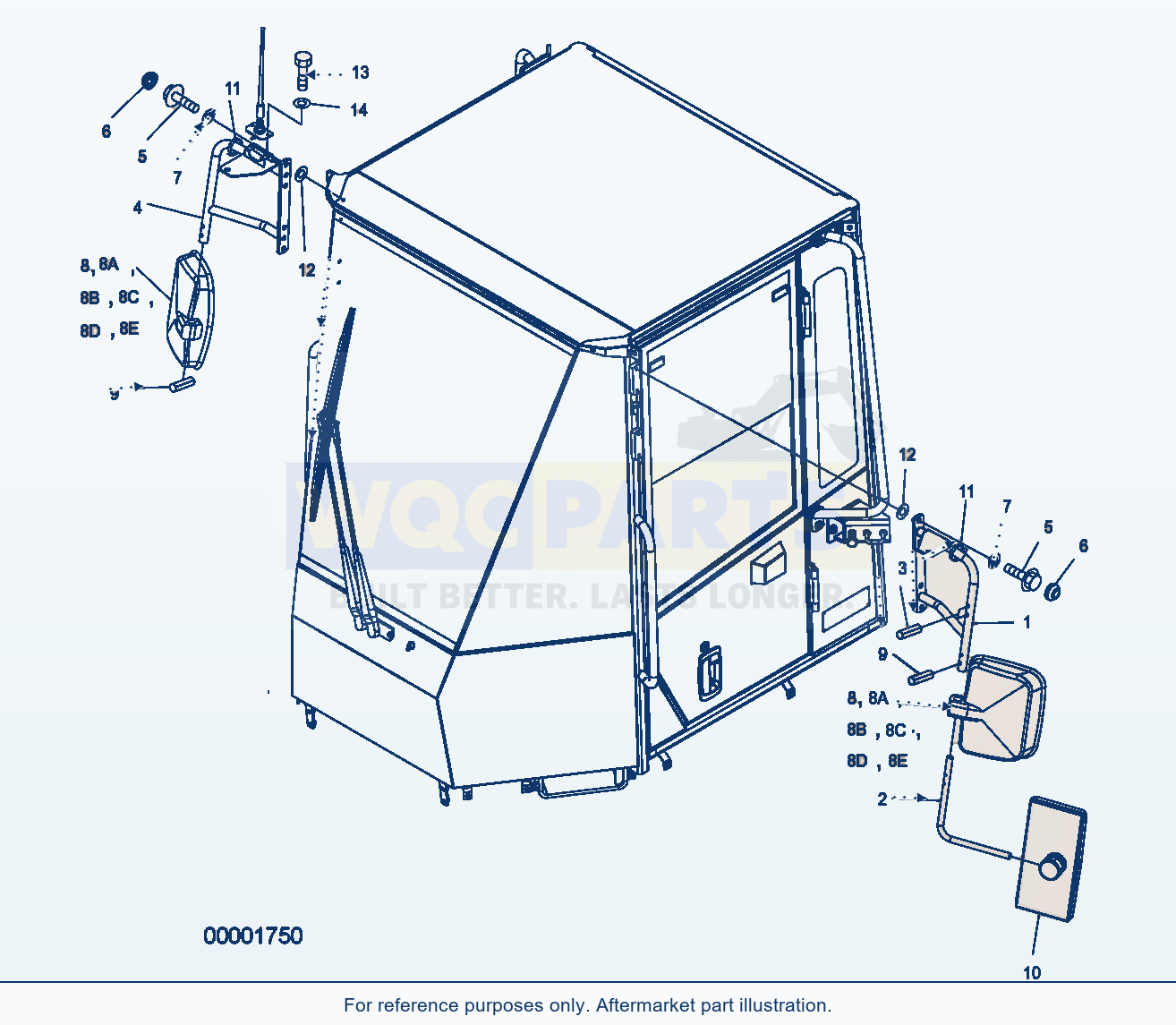 Komatsu WA250PT-5 Mirror parts diagram