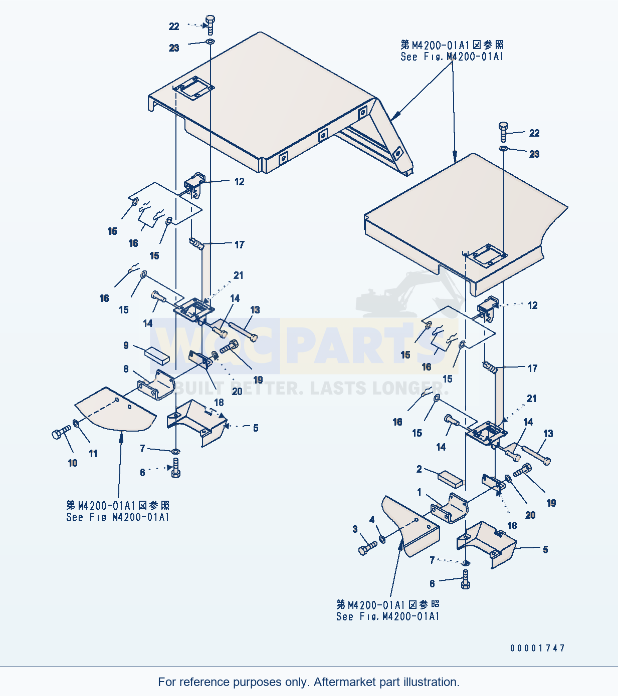 Komatsu WA250PT-5 Rear Fender (Hook And Dovetail) parts diagram