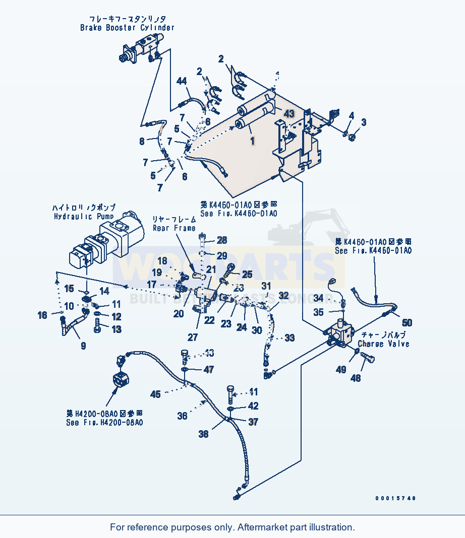 Komatsu WA250PT-5 Brake Control (Accumulator) parts diagram