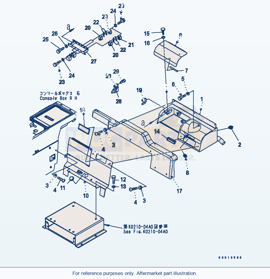 Komatsu WA250PT-5 Cool And Heat Box (Air Conditioner Less) parts diagram